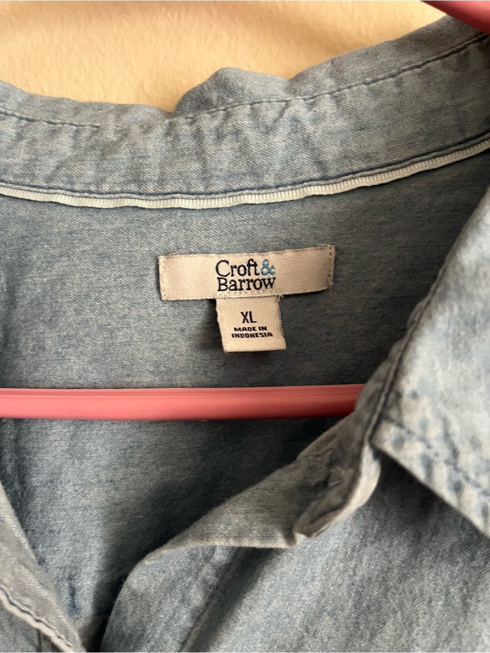 Classic Light Blue Denim Button-Up Shirt - Picture 4 of 10